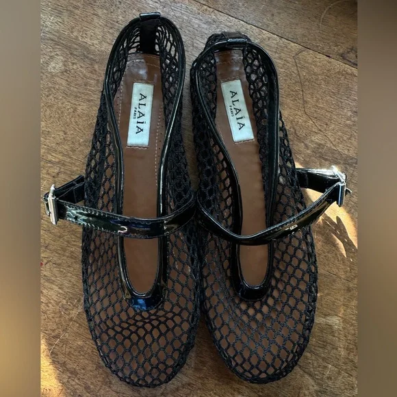 Alaia fishnet ballet flats 9 LIKE NEW - Picture 5 of 6